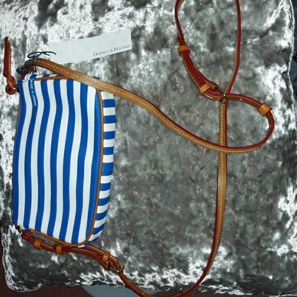 DOONEY & BOURKE "Sullivan" Coated Cotton Lexi Pouchette Stripped Crossbody - Picture 6 of 13